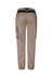 Women's khaki work pants featuring a comfortable waistband and cargo pockets at the back. Includes branding on the waist.