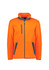 Unisex orange Sherpa fleece full zip jumper with grey accents and pockets, featuring a logo.