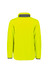 A bright yellow unisex full zip sherpa fleece jumper with a grey collar and cuffs, featuring a logo.