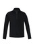A black unisex Merino wool mid-layer pullover with a quarter-zip collar and long sleeves.