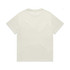 A plain cream Heavy Tee t-shirt with a crew neck and short sleeves, featuring a logo on the back.