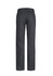 A pair of women's plain utility pants in dark grey, featuring back pockets and a side pocket.
