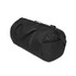 A black duffel bag with dual handles and a shoulder strap, featuring a zippered compartment.
