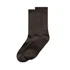 A pair of brown socks displayed together, featuring a ribbed design and smooth finish.