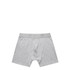 A pair of grey trunks with a grey waistband, featuring a simple design and no visible branding.