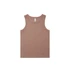 A light brown organic rib tank top featuring broad armholes and a simple design. Includes a logo on the label.