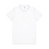 A white polo shirt featuring a classic collar and a logo on the chest area.