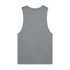 A grey stone wash tank top with a sleeveless design, featuring a logo on the back.