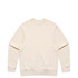 A cream-coloured sweater featuring long sleeves and a simple design, with a branding logo.