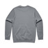 A grey hoodie with a plain back, featuring long sleeves and a comfortable fit. It has a logo on the back.