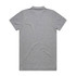 A grey polo shirt with a classic collar and short sleeves. The back features a simple design and a logo.