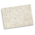 A Brachiosaurus wooden model puzzle in natural wood colour, with various pieces laid out on a flat board.