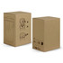 A drink bottle in a brown cardboard box with illustrations and a logo, designed for a vacuum tumbler.