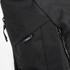 A black roll-up computer backpack featuring detailing and a logo on the side. Zippers are visible for secure closure.