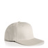 A beige flex cap with a rounded crown and a slightly curved brim. Features a logo on the side.