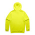 A bright yellow hoodie with a hood, featuring a plain design and no visible logos or text.