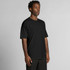 A black active blend T-shirt on a male model, featuring short sleeves and a relaxed fit. It has a logo on it.