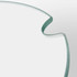 A transparent glass keepsake platter tray with a softly curved edge, featuring a subtle green tint.