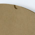 A large brown pillow box featuring a rounded top and a small cut-out for easy opening. It has a plain design.
