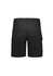 Women’s black essential stretch cargo shorts with multiple pockets and a fitted design. Features a logo.