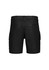 Men's essential stretch cargo shorts in black, featuring side and back pockets. Includes branding on the waistband.
