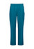 Unisex straight leg scrub pant in teal with an elastic waistband and side pocket. Features branding.