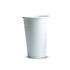 A paper coffee cup in white, with a simple design and a logo on it, holding 350ml of liquid.
