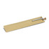 A kraft paper pen sleeve in a natural brown colour, featuring a silver pen and a simple design.