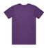 A purple T-shirt with a plain back and a logo present. The fabric appears smooth and casual.