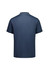 A navy short sleeve polo shirt featuring a collar and logo. Plain back view with no additional designs.