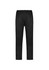 A pair of black track pants with an elastic waistband and a simple design, featuring a logo.