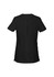 A black women's tunic with short sleeves and a back slit, featuring a simple and sleek design.