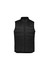 A black men's alpine vest with a zip front and two side pockets, featuring a logo.