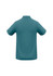 A greenish-blue men's polo shirt with a collar and short sleeves, featuring a logo on the front.