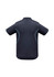 A navy short sleeve polo with blue accents and a logo on the back. Ideal for kids' casual wear.