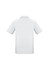 A plain grey men's short sleeve polo shirt with a collar, featuring a logo on the front.