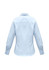A light blue women's long sleeve button-up shirt with a classic collar and cuffed sleeves. Features a logo.