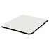 A Precision Mouse Mat featuring a smooth, white surface and rounded edges, complemented by a black underside.