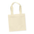 A cotton gift bag in a light beige color with two shoulder straps and a simple, square design.