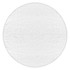 A round, full-colour beach towel in white with a textured surface, featuring a logo.