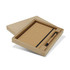 A Somerset notebook and pen gift set in a kraft box, featuring a natural cork notebook and a black pen.