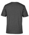 A grey t-shirt featuring a simple back design and short sleeves, with a logo in the upper centre.