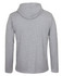 A grey long-sleeve hooded tee featuring a simple design and a hood at the back.