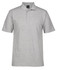 A light grey polo shirt with a collar and three buttons, featuring a branding logo.