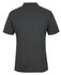 A dark grey polo shirt with a classic collar and short sleeves, featuring a logo on one side.