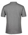 A grey polo shirt with a back view, featuring short sleeves and a collar. It has a logo branding.