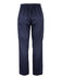Navy blue scrub cargo pants featuring an elastic waistband and side pockets. Includes a logo on the fabric.