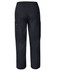 Unisex scrub pants in black with elastic waistband and side pockets. Features branding on the fabric.