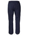 A pair of navy blue women's scrub pants featuring an elastic waistband and a back pocket.