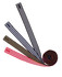 A set of cross back apron straps in colours including black, brown, red, and orange, featuring striped patterns.